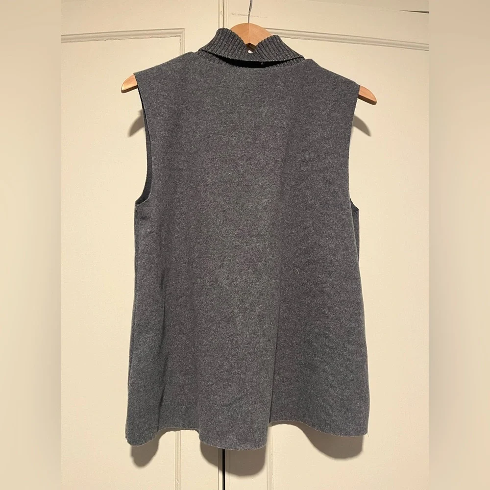 Zara Gray Sleeveless Turtleneck Sweater - Picture 2 of 3